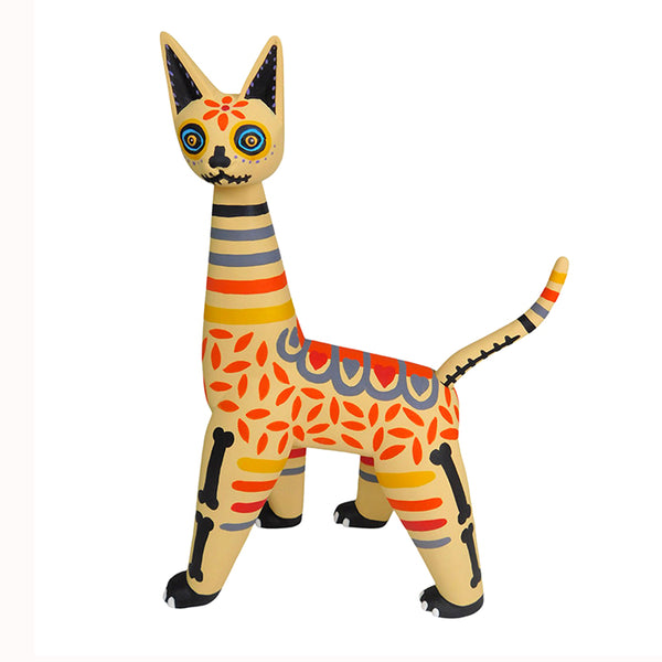 Luis Pablo: Creme Day of the Dead Cat Woodcarving (LYWY)