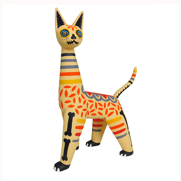 Luis Pablo: Creme Day of the Dead Cat Woodcarving (LYWY)