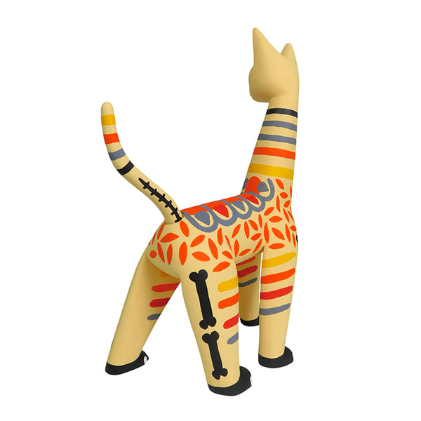 Luis Pablo: Creme Day of the Dead Cat Woodcarving (LYWY)