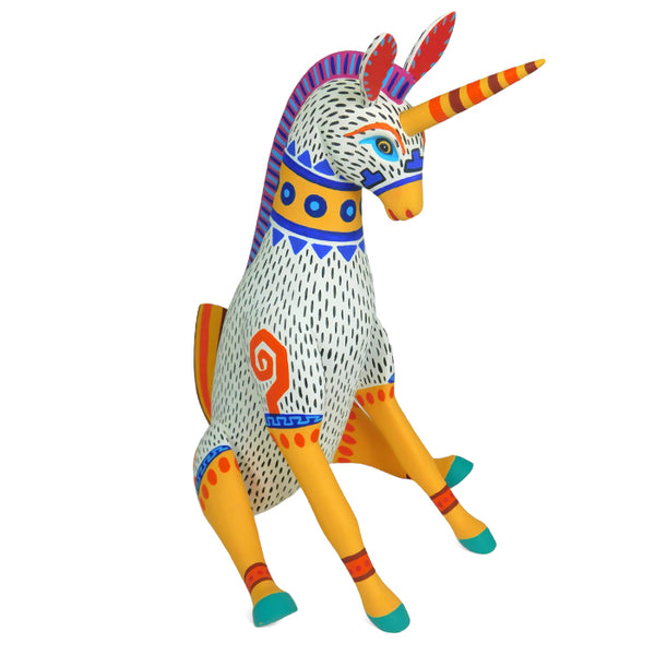 Luis Pablo: Sitting Unicorn Woodcarving