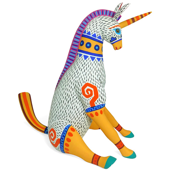 Luis Pablo: Sitting Unicorn Woodcarving