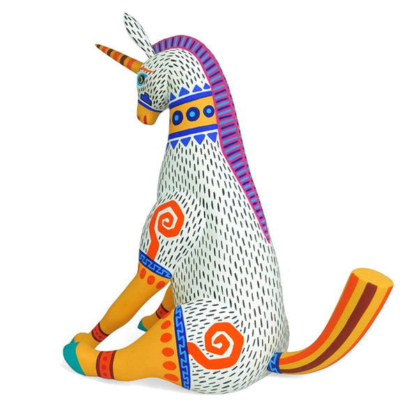 Luis Pablo: Sitting Unicorn Woodcarving
