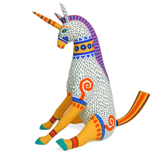 Luis Pablo: Sitting Unicorn Woodcarving