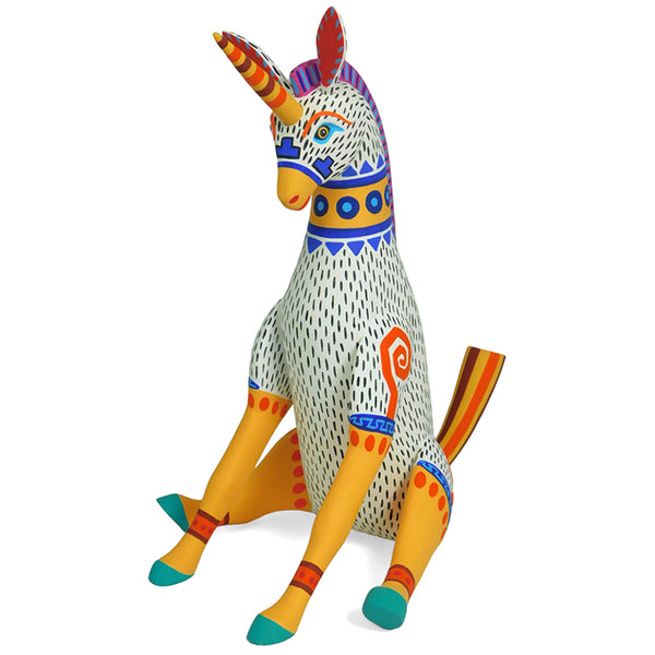 Luis Pablo: Sitting Unicorn Woodcarving