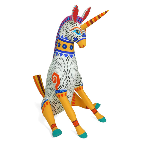 Luis Pablo: Sitting Unicorn Woodcarving