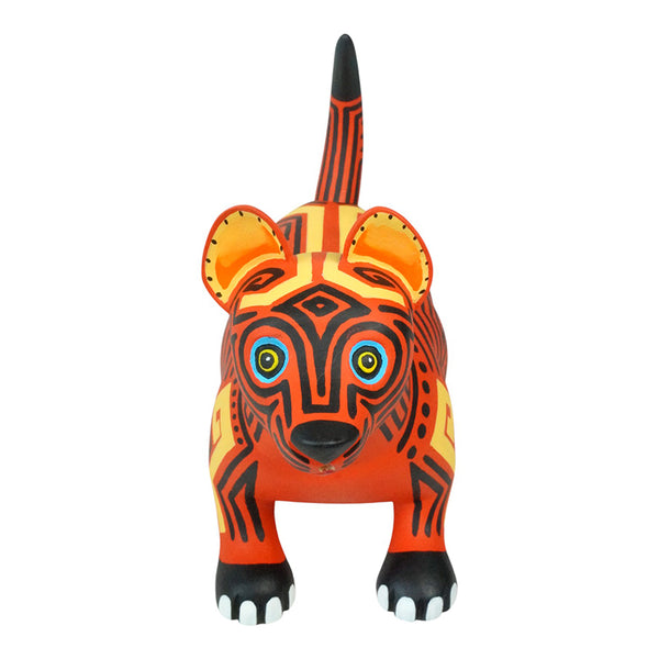 Luis Pablo: Colima Dog with Sugar Skull Mask Wood Figurine