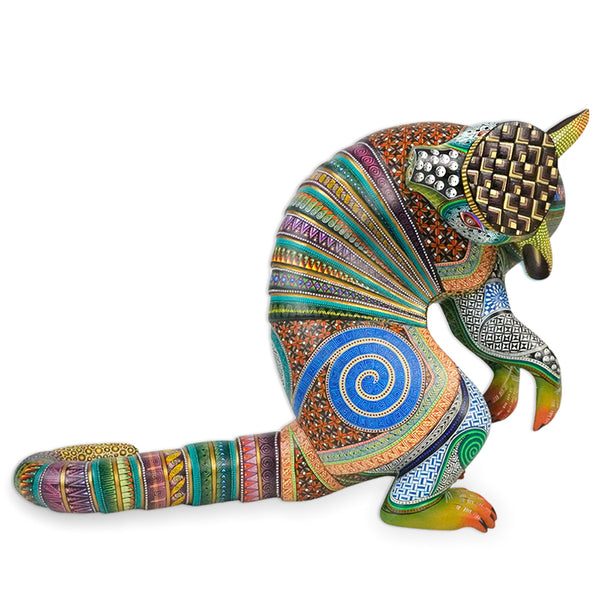 Manuel Cruz: Masterpiece Armadillo Oaxacan Woodcarving