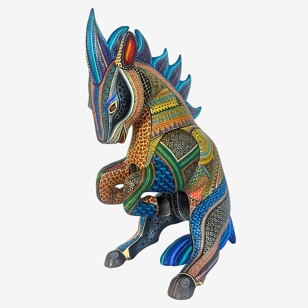Manuel Cruz: Fire Horse Woodcarving