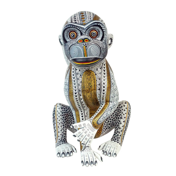 Manuel Cruz: Golden Glyphs Monkey Woodcarving