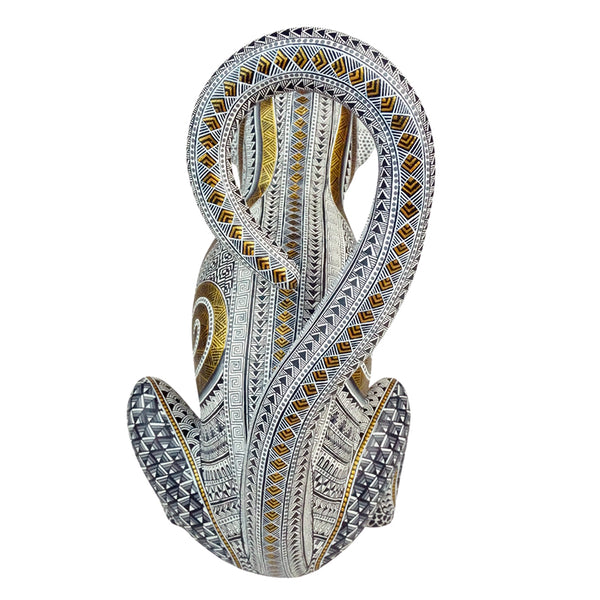 Manuel Cruz: Golden Glyphs Monkey Woodcarving