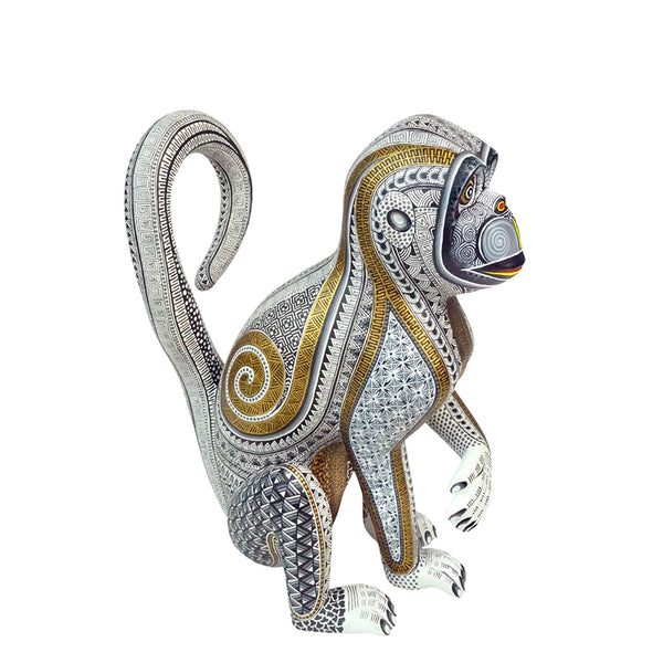 Manuel Cruz: Golden Glyphs Monkey Woodcarving