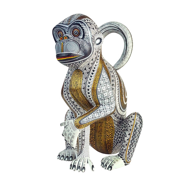 Manuel Cruz: Golden Glyphs Monkey Woodcarving