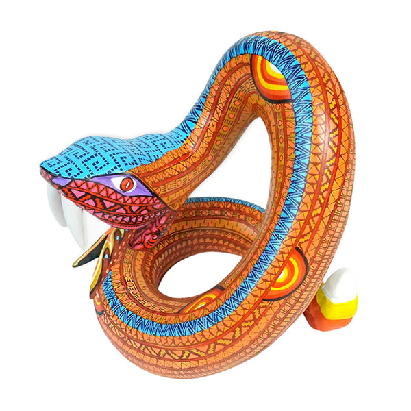 Mario Castellanos: Rattlesnake Woodcarving