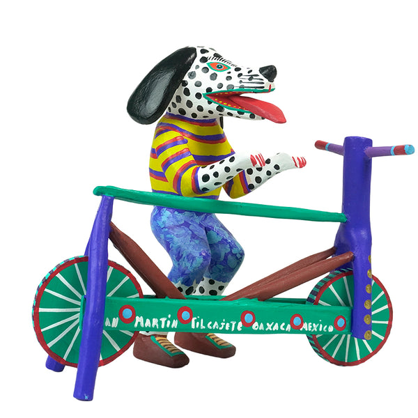 Martin Melchor: Dalmatian on Bicycle Woodcarving