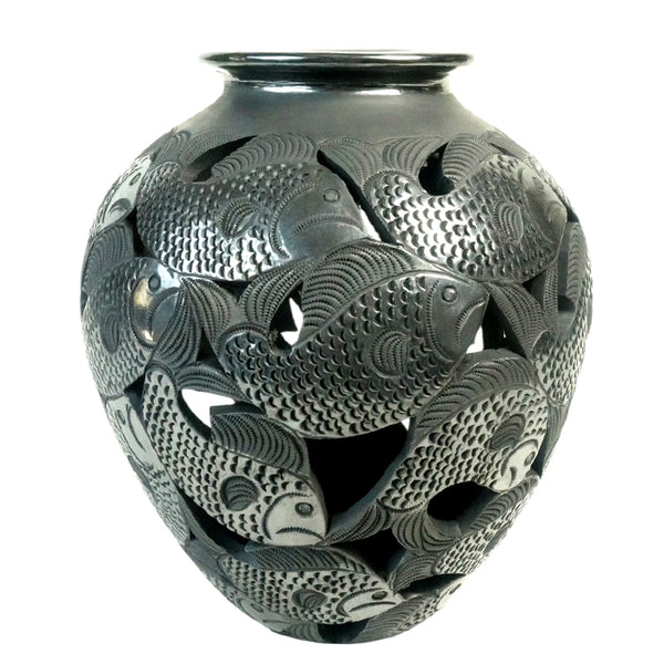 Matias Reyes: Museum Quality Barro Negro Fish Olla