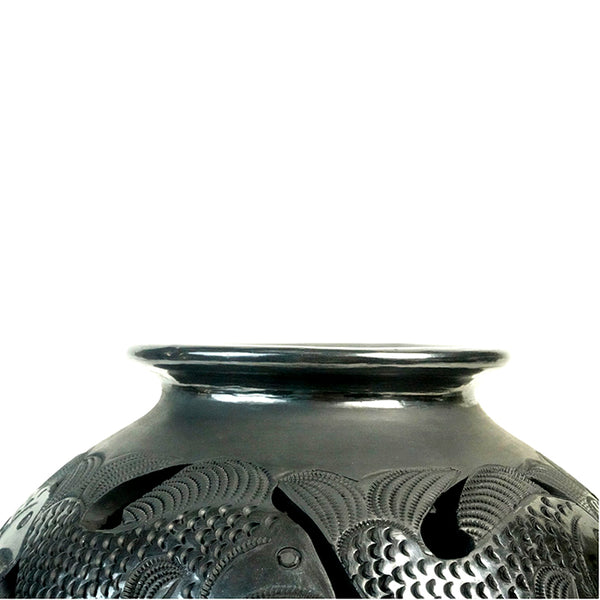 Matias Reyes: Museum Quality Barro Negro Fish Olla