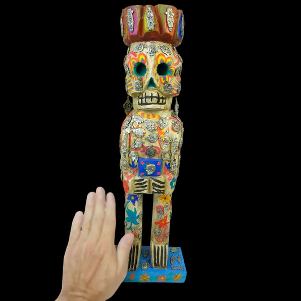 Day of the Dead: Wood Totem Skeleton Sculpture