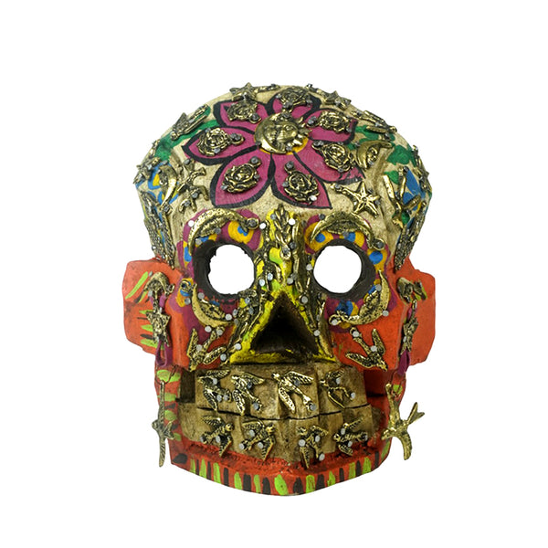 Milagros: Day of the Dead Flowers Skull Mask