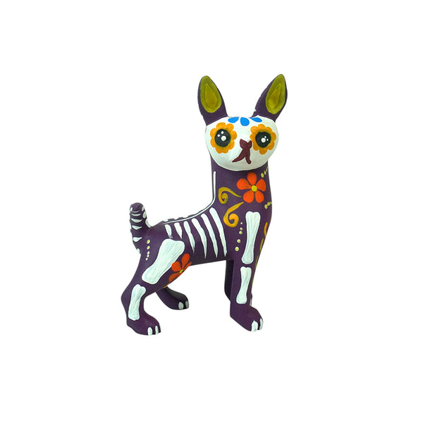 Nayeli Cruz: Little Day of the Dead Dogs Woodcarving