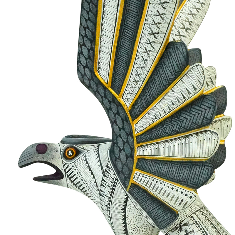 Falcon wood sculpture Alebrije from Oaxaca
