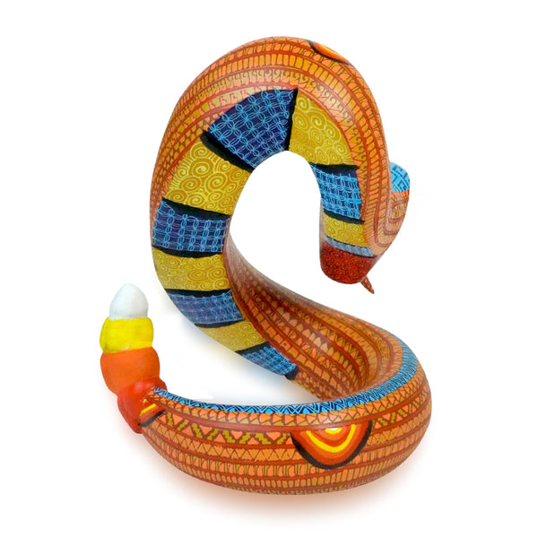 Oaxacan Alebrije snake figurine made of copal wood