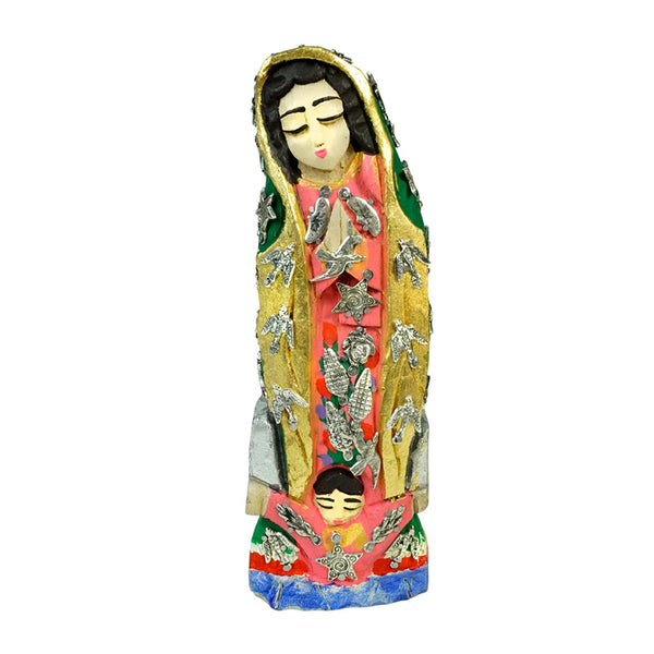 Milagros: Our Lady of Guadalupe Sculpture Woodcarved
