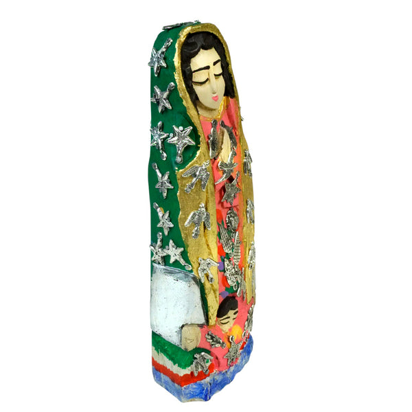 Milagros: Our Lady of Guadalupe Sculpture Woodcarved