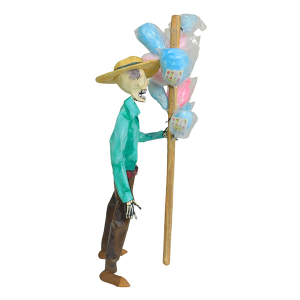Palacios Lugo: Papier Mache Day of the Dead Cotton Candy Seller