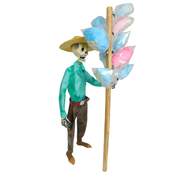 Palacios Lugo: Papier Mache Day of the Dead Cotton Candy Seller