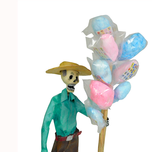Palacios Lugo: Papier Mache Day of the Dead Cotton Candy Seller