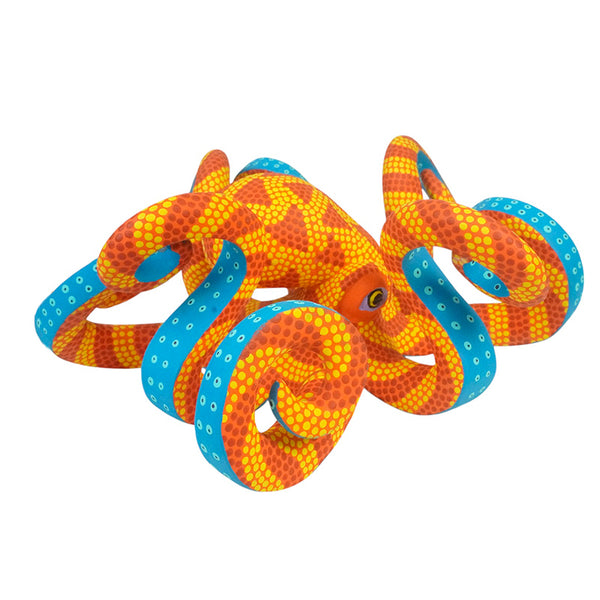 Octopus pulpo woodcarving Mexican figurine alebrije