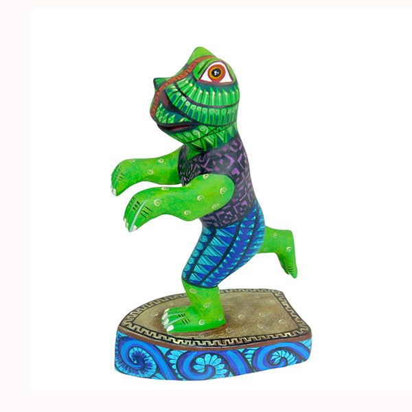 Surfing frog Oaxacan woodcarving