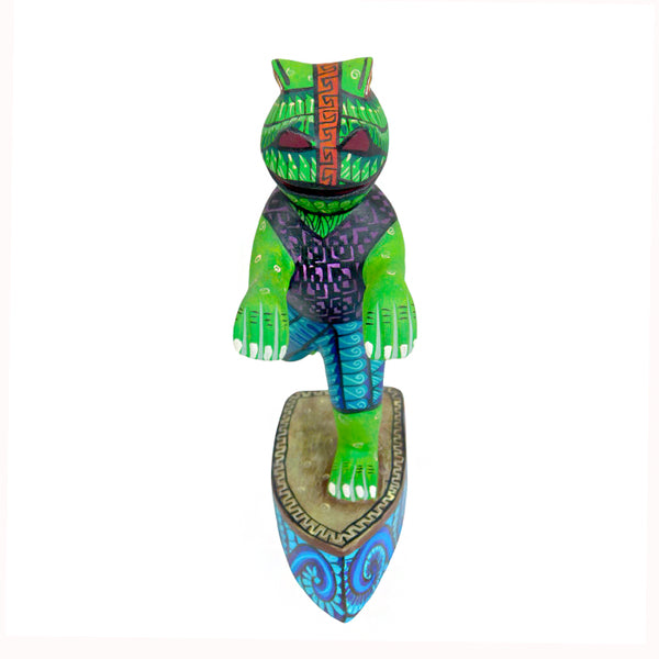 Socorro Roque: Surf’s Up! Froggy Alebrije Woodcarving