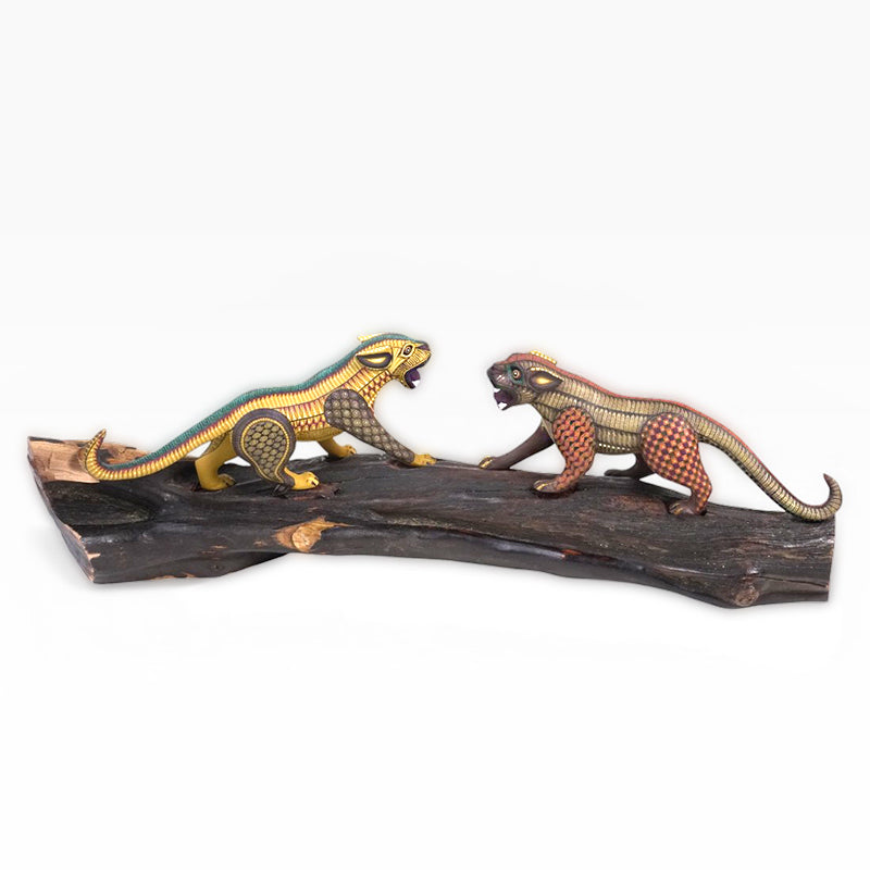 Soledad Cruz: Jaguars Encounter Woodcarving