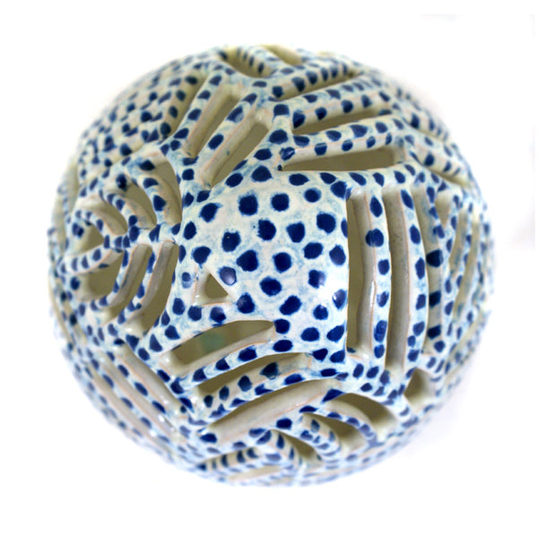 Authentic Talavera Faberge Shaped Vessel
