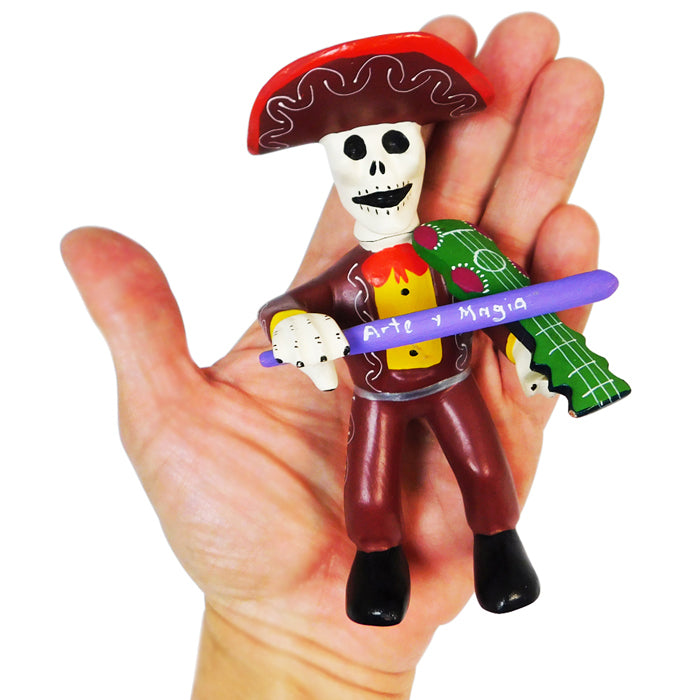 Norberto Fabian Xuana: Skeleton Musician Woodcarving