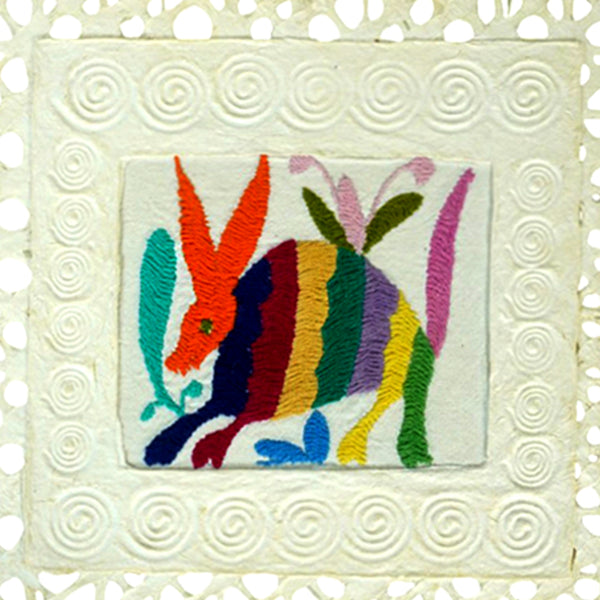 Mixed Media Wall Art: Armadillo Amate Paper