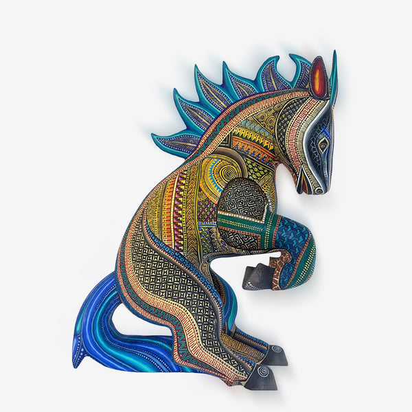 Manuel Cruz: Fire Horse Woodcarving