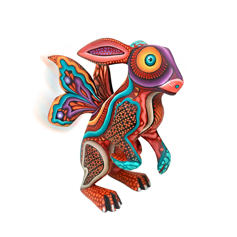 Carolina Sandoval & Kengi: Winged Rabbit Woodcarving