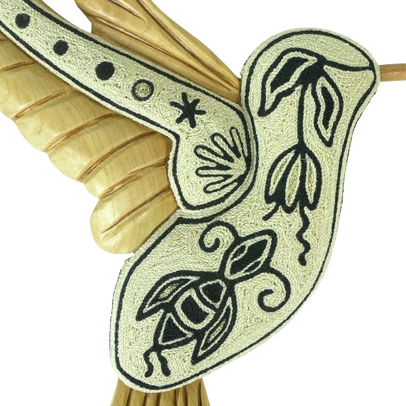 Huichol: Wall Hanging Yarn Blessings Hummingbird