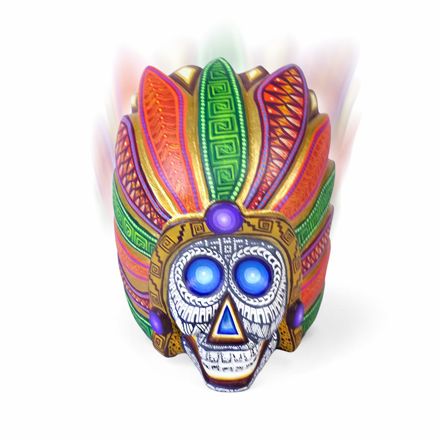 Jorge Ortega: Day fo the Dead Emperor Skull Woodcarving