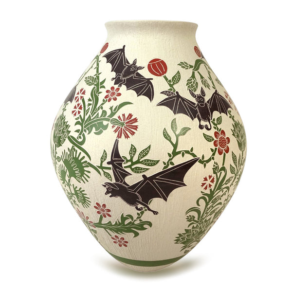 Adrian Corona: Nocturnal Bats & Blossoms Mata Ortiz Olla