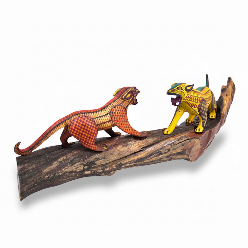 Soledad Cruz: Jaguars Encounter Woodcarving