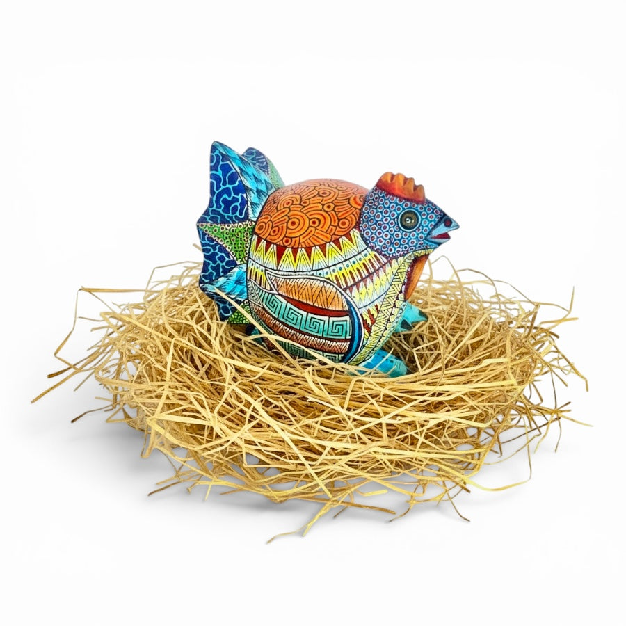 Nicolas Morales: Little Hen Woodcarving