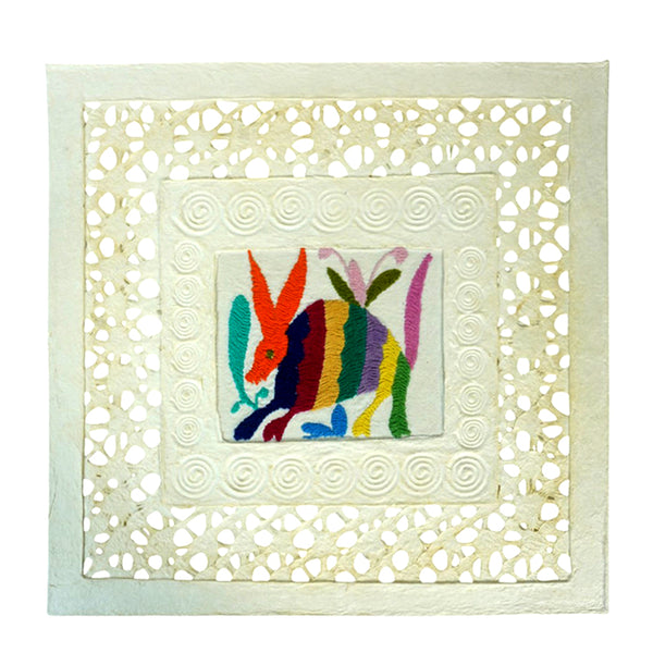 Mixed Media Wall Art: Armadillo Amate Paper