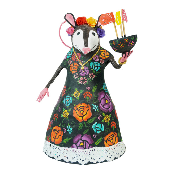 Antonio Alonso: Oaxacan Tehuana Opossum Paper Mache