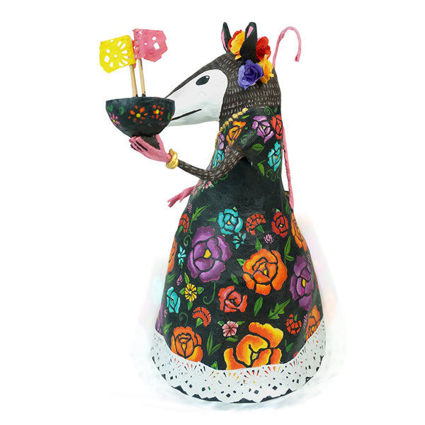 Antonio Alonso: Oaxacan Tehuana Opossum Paper Mache