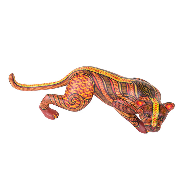 Authentic Oaxacan Wood carving of a Jaguar 