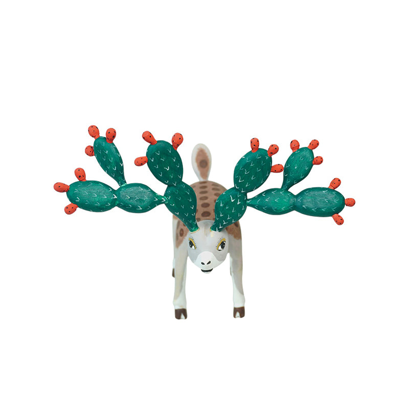 Avelino Perez: Deer with Nopales Antlers Woodcarving