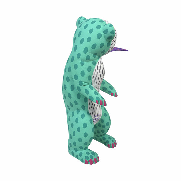Eduardo Jimenez: Standing Bear with Salmon Alebrije